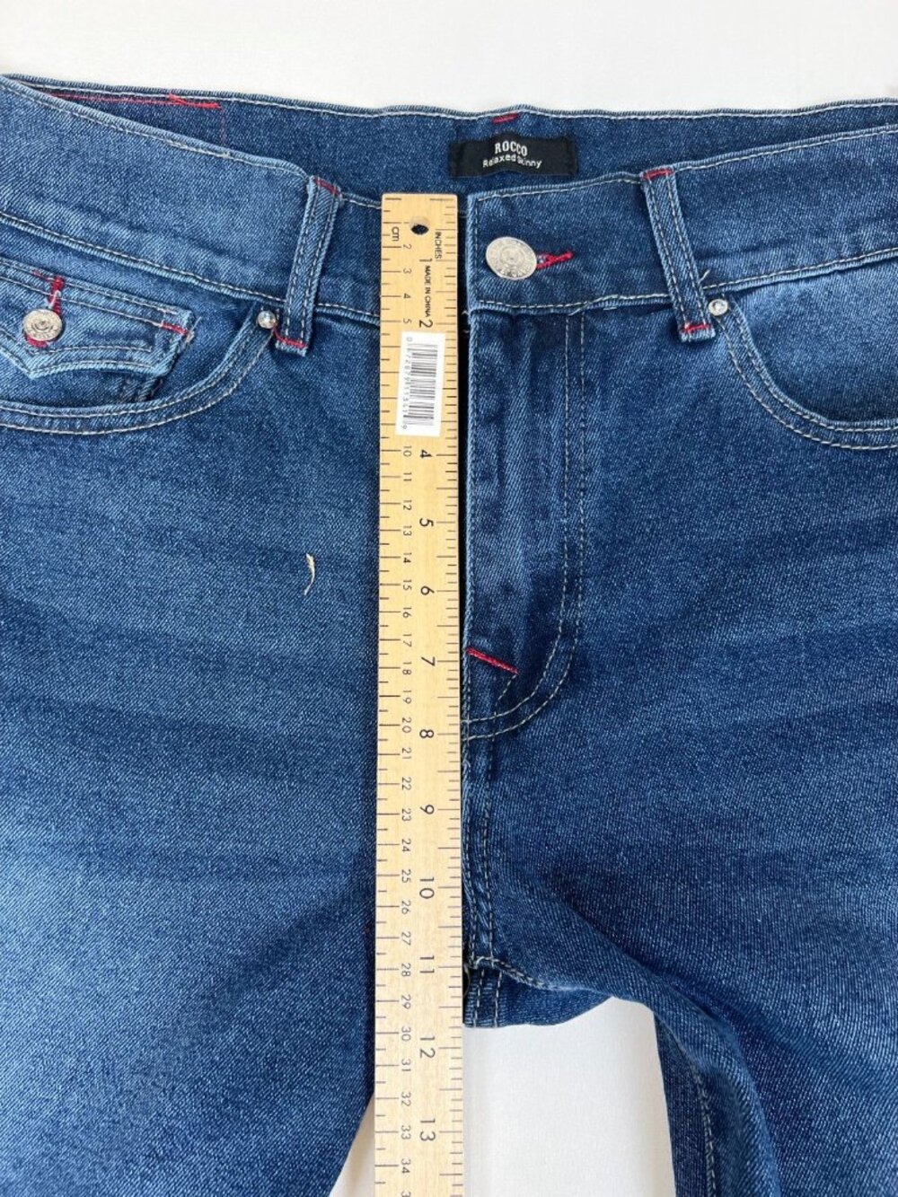True Religion Men's 36 Rocco Relaxed Skinny Blue Flap Pocket Jeans NWT - Picture 8 of 14